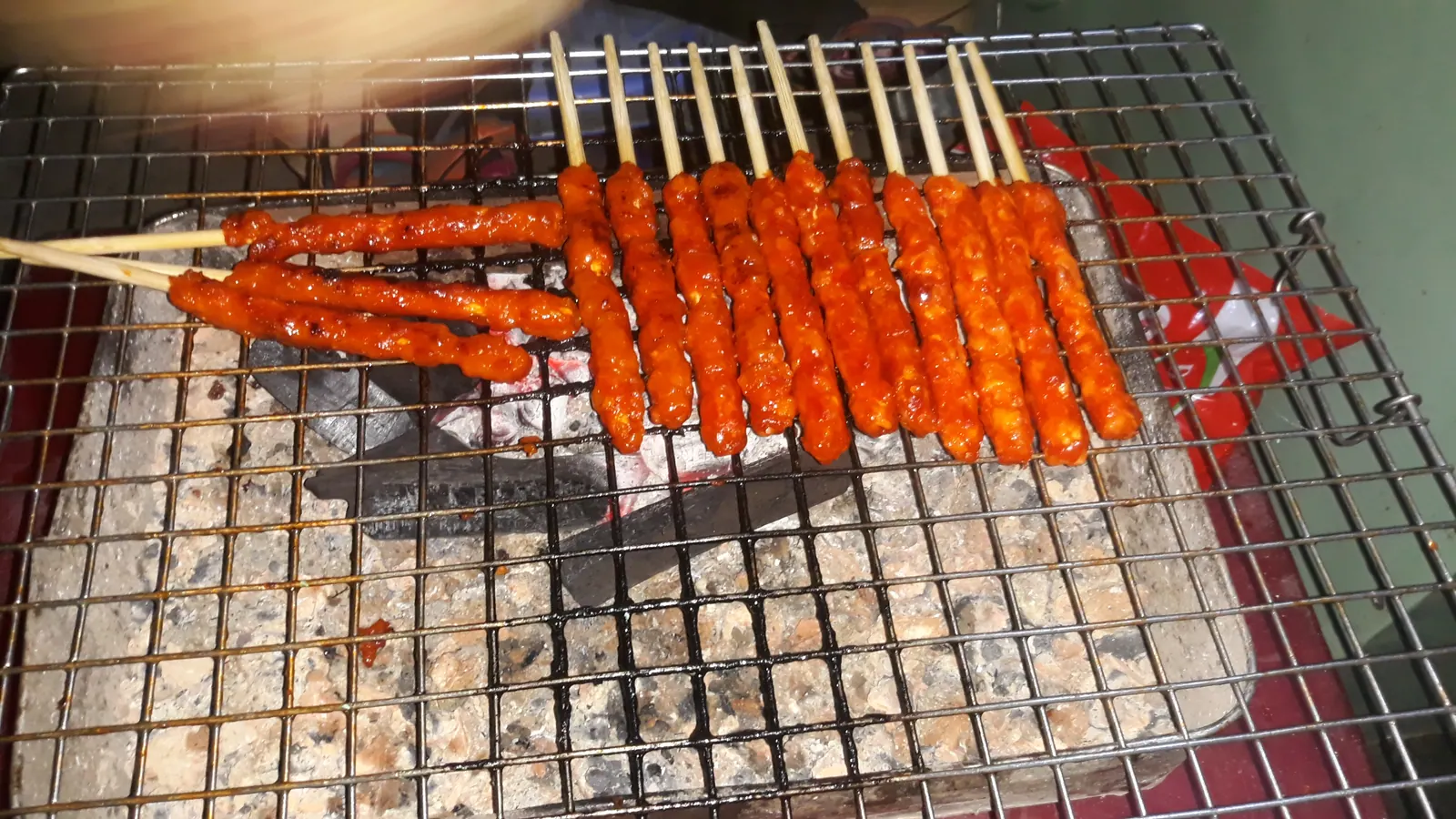 A plate of nem nuong, the grilled pork speciality of Ninh Hoa and Nha Trang