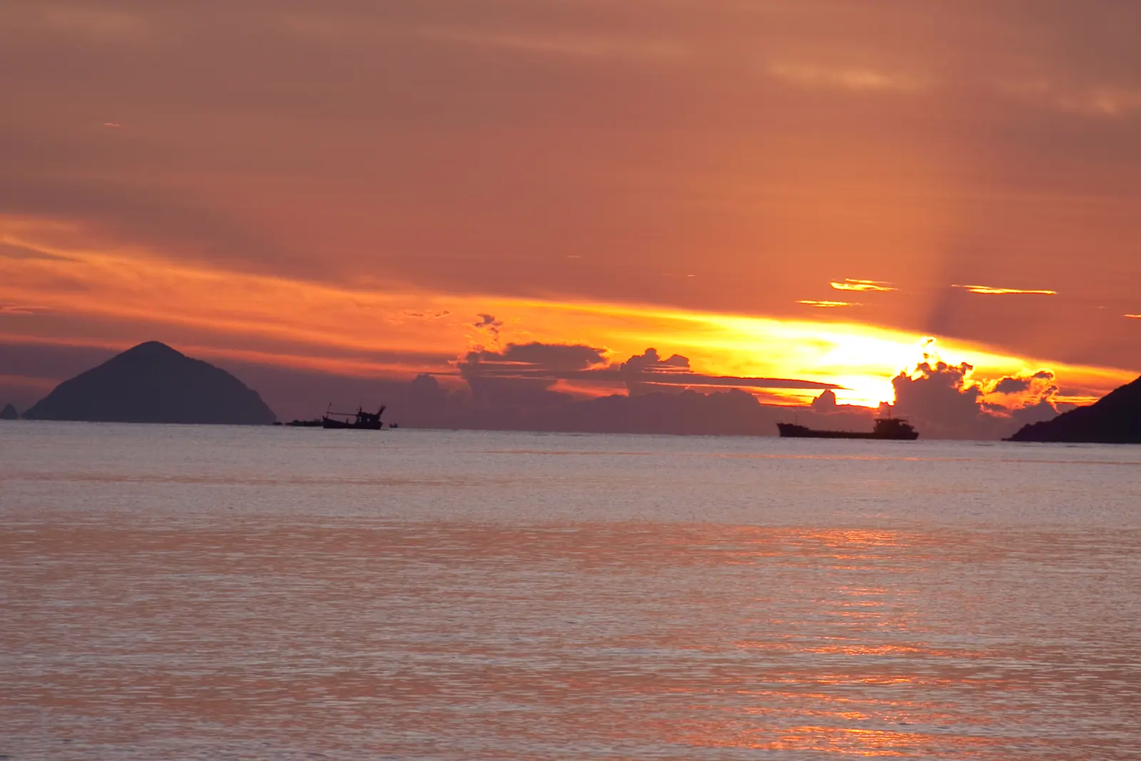 Sunrise over the sea at Nha Trang