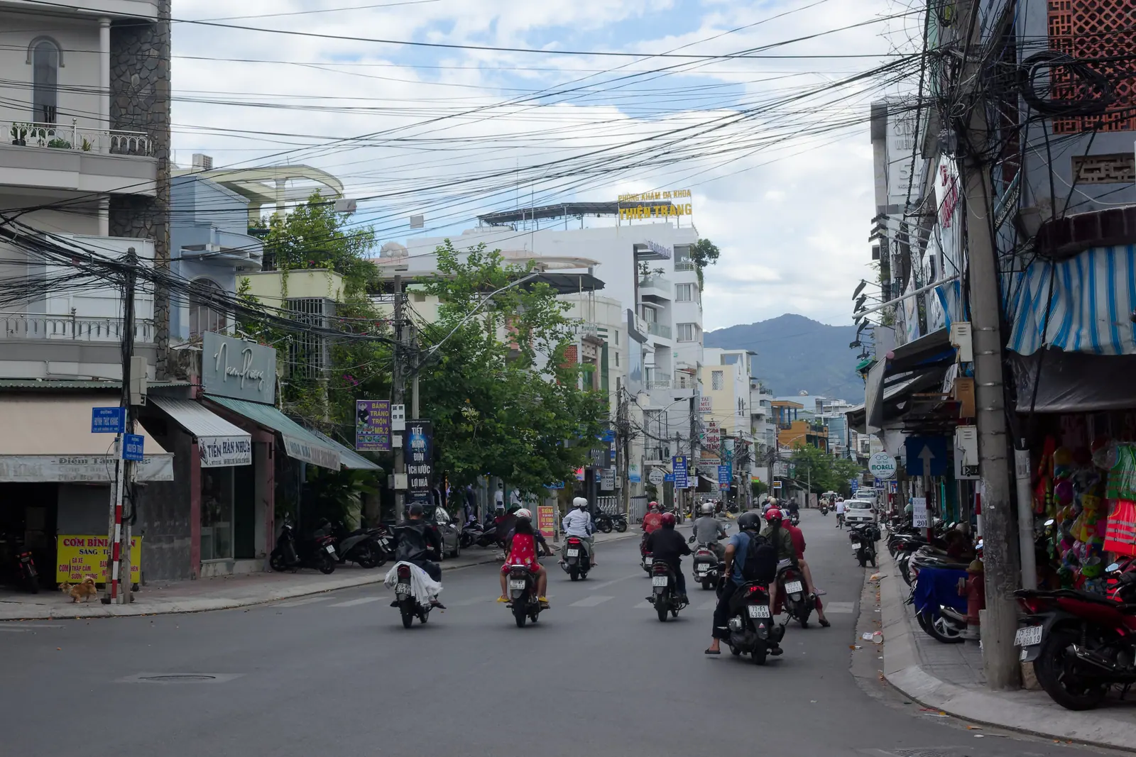 Motorbikes filling Nguyen Trai street in central Nha Trang on an ordinary afternoon